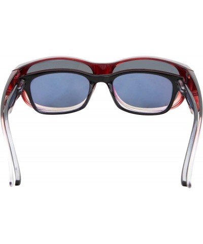 Womens Polarized Fit Over Glasses Sunglasses Oval Cover Overs Red Fade $11.79 Rectangular