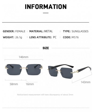 Personalized Men And Women Sunglasses Frameless Stylish Polygonal Trendy UV400 Sunglasses Gift A $12.93 Designer