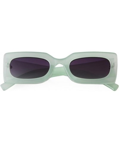 Rectangle Sunglasses for Women Retro 90s Trendy Chunky Glasses Outdoor Sun Glasses Pink Frame Green/Grey $8.66 Rectangular