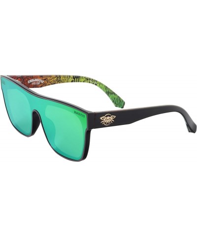 Choloha Fly Sullen Collaboration Single Lens Sunglass Shiny Black W/ Green Mirror Lens $48.60 Square