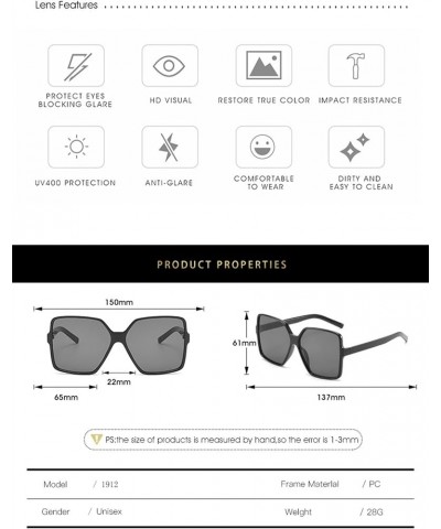 Square Frame Men and Women Fashion Outdoor Vacation Decorative Sunglasses (Color : 3, Size : 1) 1 7 $14.48 Sport