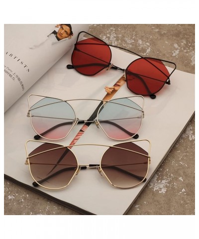 Cat Eye Metal Woman Sunglasses Outdoor Vacation Party Fashion Decorative Sunglasses (Color : B, Size : 1) 1A $15.97 Designer