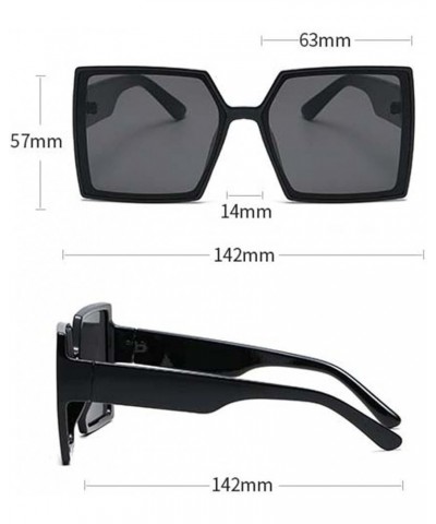 Retro Square Large Frame Street Photography Sunglasses, Outdoor Vacation Glasses for Men and Women (Color : G, Size : Medium)...