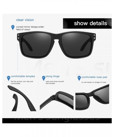 Mens Polarized Sports Sunglasses UV Protection Sunglasses for Men Cycling Driving Fishing 03-black/Red/Night Vision as the pi...