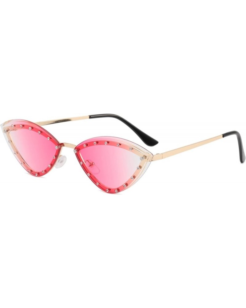 Cat Eye Metal Men And Women Sunglasses Hip-hop Prom Party Decorative Commuter Trend UV400 Sunglasses Gift B $10.67 Designer