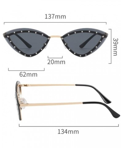 Cat Eye Metal Men And Women Sunglasses Hip-hop Prom Party Decorative Commuter Trend UV400 Sunglasses Gift B $10.67 Designer