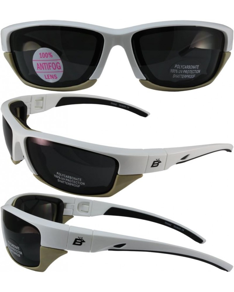 Oriole2 Sunglasses White Frame White, Brown Frame/Smoke Lens $13.47 Designer