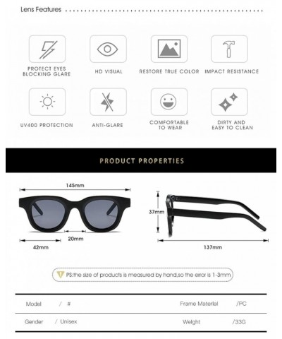 Oval Men's and Women's Small Frame Fashion Decoration Sunglasses (Color : 2, Size : 1) 1 9 $14.98 Designer