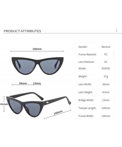 Cat Eye Fashion Outdoor Vacation Sunglasses for Men and Women (Color : 1, Size : 1) 1 3 $18.14 Designer