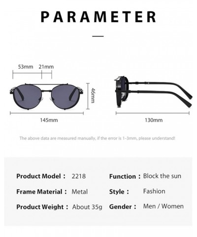 Retro Punk Metal Men and Women Outdoor Decorative Sunglasses (Color : C, Size : 1) 1 G $15.05 Designer