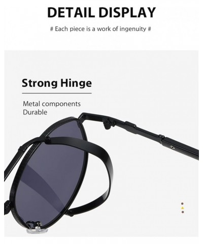 Retro Punk Metal Men and Women Outdoor Decorative Sunglasses (Color : C, Size : 1) 1 G $15.05 Designer