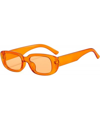 Fashion Retro Rectangle Sunglasses UV Protection Gifts for Men and Women Square Fram Orange/Yellow $6.20 Square