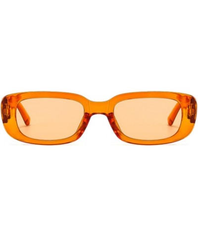 Fashion Retro Rectangle Sunglasses UV Protection Gifts for Men and Women Square Fram Orange/Yellow $6.20 Square