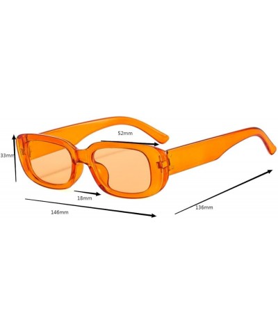 Fashion Retro Rectangle Sunglasses UV Protection Gifts for Men and Women Square Fram Orange/Yellow $6.20 Square