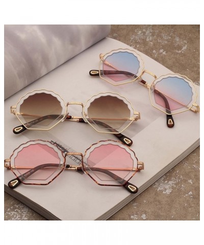 Transparent Frame Two-Tone Sunglasses, Ladies Sunscreen and Sunscreen Goggles, Clothing Decoration Glasses (Color : D, Size :...