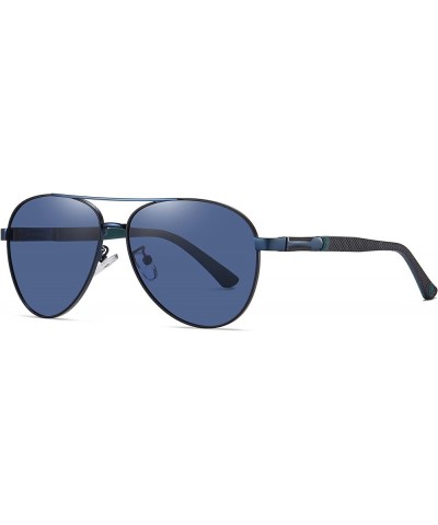 Polarized Sunglasses Aviator Retro Classic Trendy for Men Driving UV Protection Blue Frame/Blue Lens $15.11 Aviator