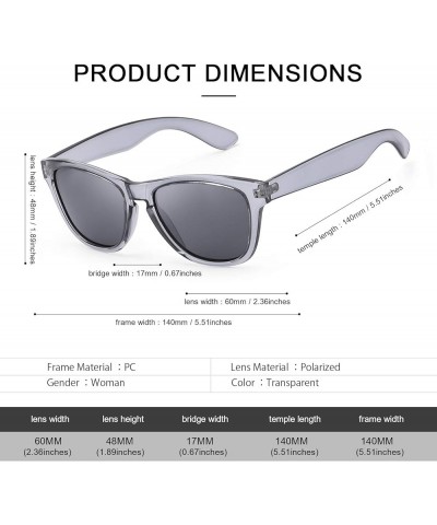 2 Packs Sunglasses for Women Polarized UV400 Protection Lens Fashion Glasses Trendy Stylish Shade (2 Pack)transparentgrey/Gre...