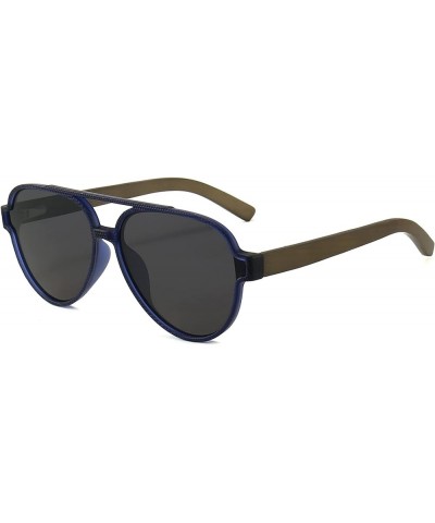 Wood Sunglasses UV Protection Polarized Lenes Classic Aviator Wooden Frame for Men and Women C5 Blue/Grey(aviator) $14.83 Square