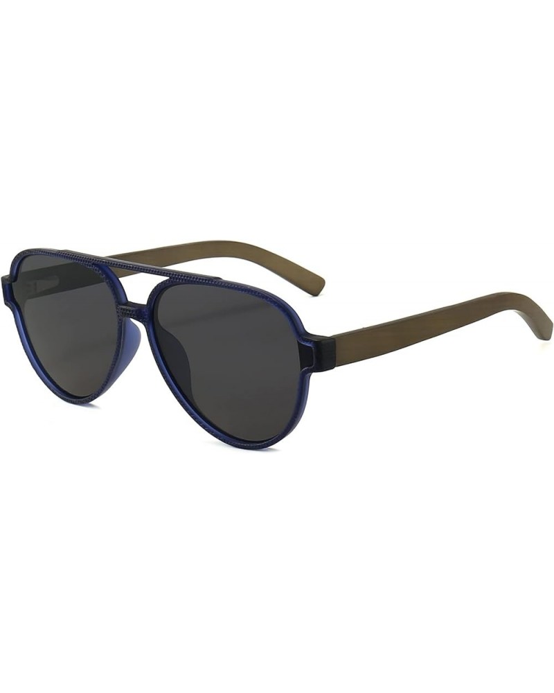 Wood Sunglasses UV Protection Polarized Lenes Classic Aviator Wooden Frame for Men and Women C5 Blue/Grey(aviator) $14.83 Square