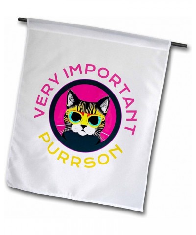 Very important purrson text and a funny cat in sunglasses portrait - Flags (fl-379356-2) 12 x 18 inch Garden Flag $11.39 Desi...