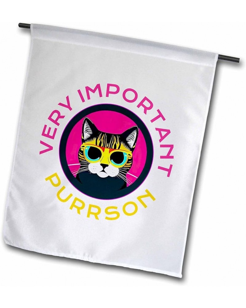 Very important purrson text and a funny cat in sunglasses portrait - Flags (fl-379356-2) 12 x 18 inch Garden Flag $11.39 Desi...