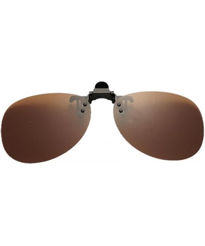 Retro Polarized Clip on Sunglasses Flip up Plastic Sunglasses Night Vision Eyeglasses for Driving Fishing Traveling Brown $3....