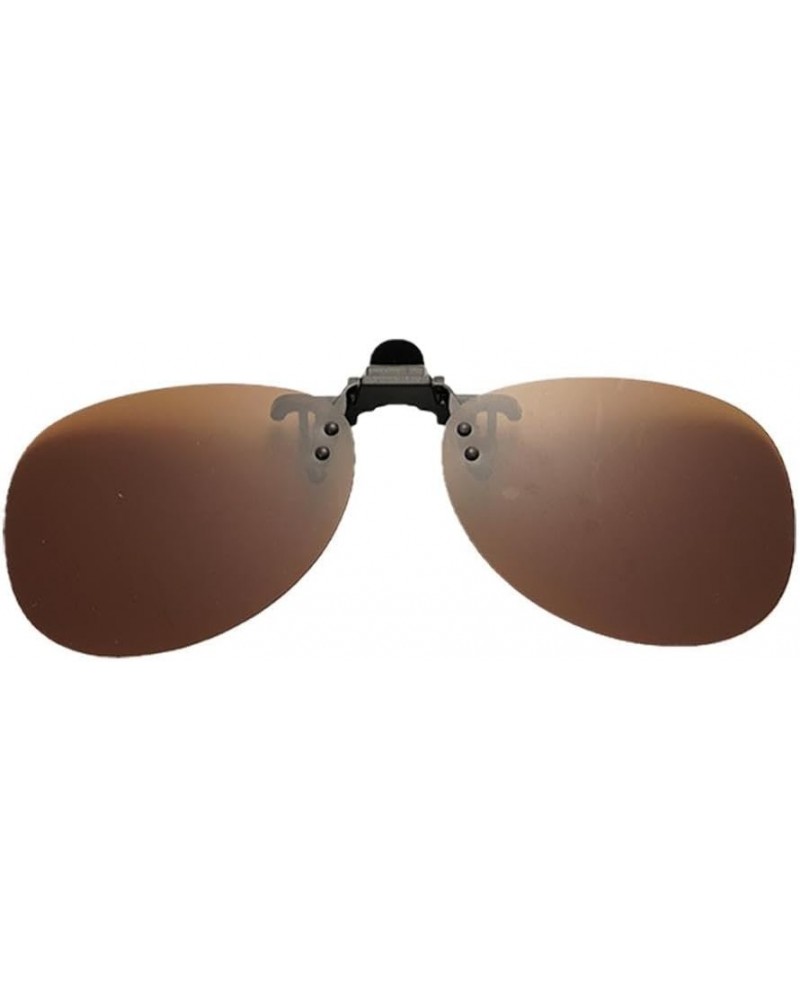 Retro Polarized Clip on Sunglasses Flip up Plastic Sunglasses Night Vision Eyeglasses for Driving Fishing Traveling Brown $3....