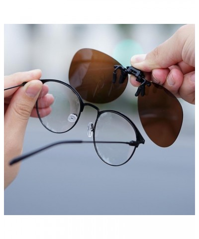 Retro Polarized Clip on Sunglasses Flip up Plastic Sunglasses Night Vision Eyeglasses for Driving Fishing Traveling Brown $3....