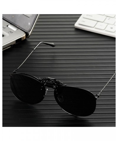 Retro Polarized Clip on Sunglasses Flip up Plastic Sunglasses Night Vision Eyeglasses for Driving Fishing Traveling Brown $3....