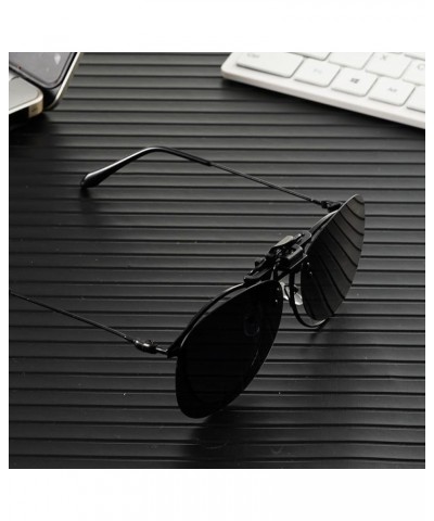 Retro Polarized Clip on Sunglasses Flip up Plastic Sunglasses Night Vision Eyeglasses for Driving Fishing Traveling Brown $3....