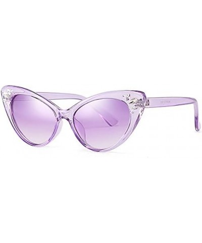 Vintage Retro Crystal Diamond Sun Glasses Women Luxury Cat Eye Sunglasses Female Sunwear Clear Lens Feminino Frame Aof97568-c...