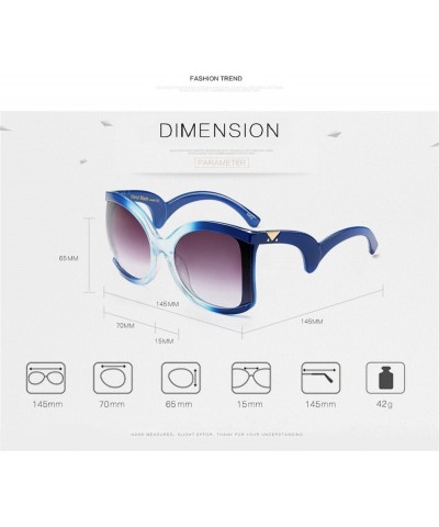 2018 Clear Oversized Square Sunglasses Women Gradient Super Star Fashion Brand Light Blue $10.02 Oversized