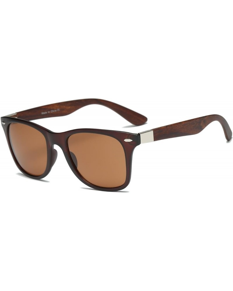 Mirrored Flat Lens Sunglasses, UV Protection Vintage Casual Sunglasses Brown $16.10 Square