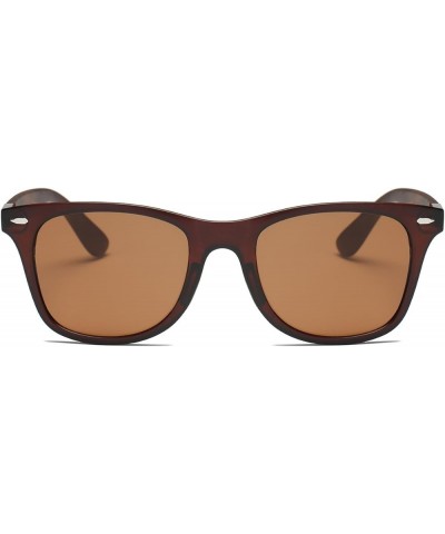 Mirrored Flat Lens Sunglasses, UV Protection Vintage Casual Sunglasses Brown $16.10 Square