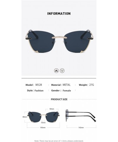 Frameless Metal Fashion Personality Outdoor Vacation Sunglasses (Color : B, Size : 1) 1 D $18.53 Designer