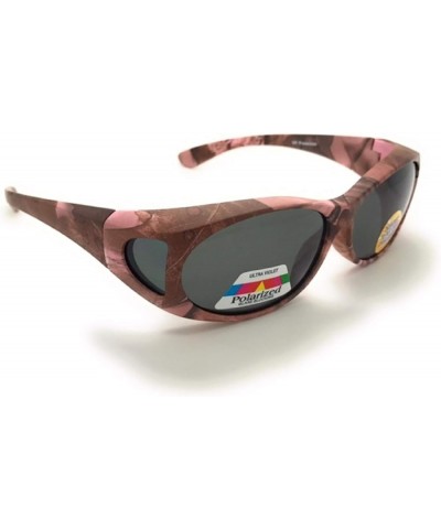 Polarized Fit Over Oval Frame Camouflage Print Sunglasses Wear Over Prescription Glasses 2 Pac Pink & Green $14.82 Oval