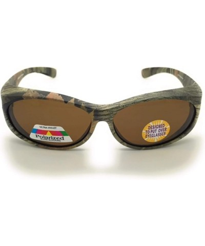 Polarized Fit Over Oval Frame Camouflage Print Sunglasses Wear Over Prescription Glasses 2 Pac Pink & Green $14.82 Oval