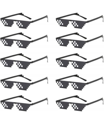 10 Pack Thug Life Sunglasses 8 Bit Pixel Mosaic Glasses Photo Props Unisex Sunglasses for Men Women Black $9.68 Cat Eye