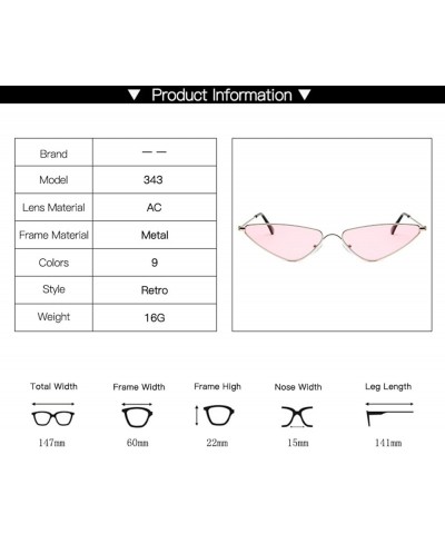 Small Frame Fashion Triangle Metal Sunglasses Men and Women Outdoor Party Decorative Sunglasses (Color : H, Size : 1) 1 I $11...