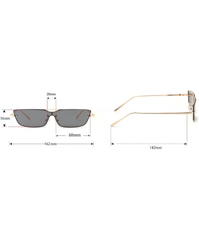 Small Frame Siamese Sunglasses Men Fashion Rectangular Sun Glasses Women Men Personality Simple Hip Hop Eyewear UV400 Black $...