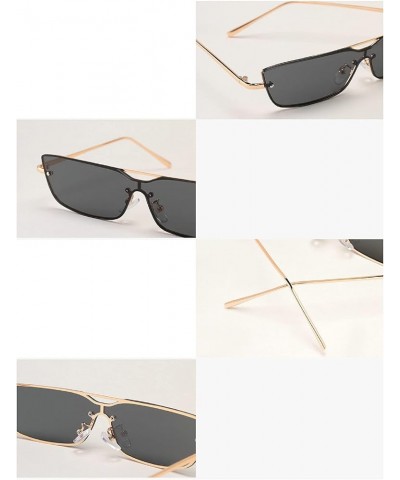 Small Frame Siamese Sunglasses Men Fashion Rectangular Sun Glasses Women Men Personality Simple Hip Hop Eyewear UV400 Black $...