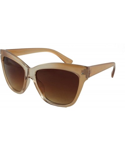 Women's 50's Style Large Cat Eye Non Polarized Sunglasses 50 Gold Brown $12.65 Designer