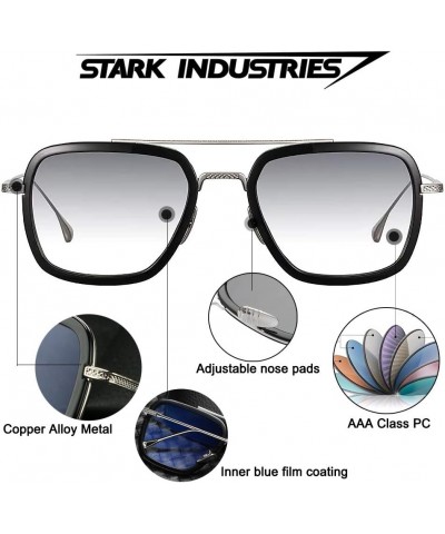 Box Gift Retro Square Sunglasses For Men Women Oversized Rimess Sunglasses Anti-Blue Blocking glasses 7 $11.79 Rimless