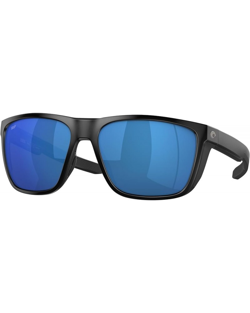 Ferg 6S9002 Square Sunglasses for Men + BUNDLE With Deisgner iWear Complimentary Eyewear Kit Matte Black / Blue Mirror Polari...