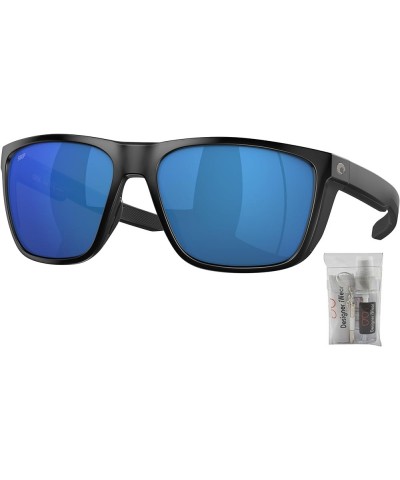 Ferg 6S9002 Square Sunglasses for Men + BUNDLE With Deisgner iWear Complimentary Eyewear Kit Matte Black / Blue Mirror Polari...