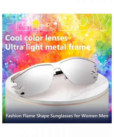 Retro Square Sunglasses Women Men Trendy Vintage Y2K Glasses Tinted Lens B2882 001 Silver Frame/White Mirrored Lens $11.59 Ca...