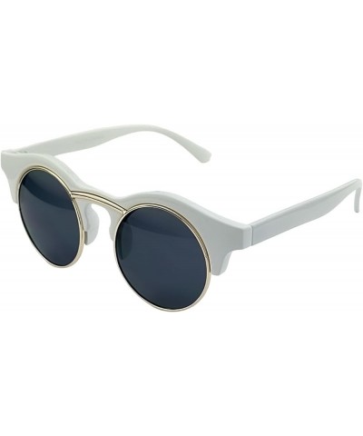 KISS® sunglasses - Superb mod. MAJESTIC - man woman ROUND vintage glamor THICK FRAME White $12.68 Round