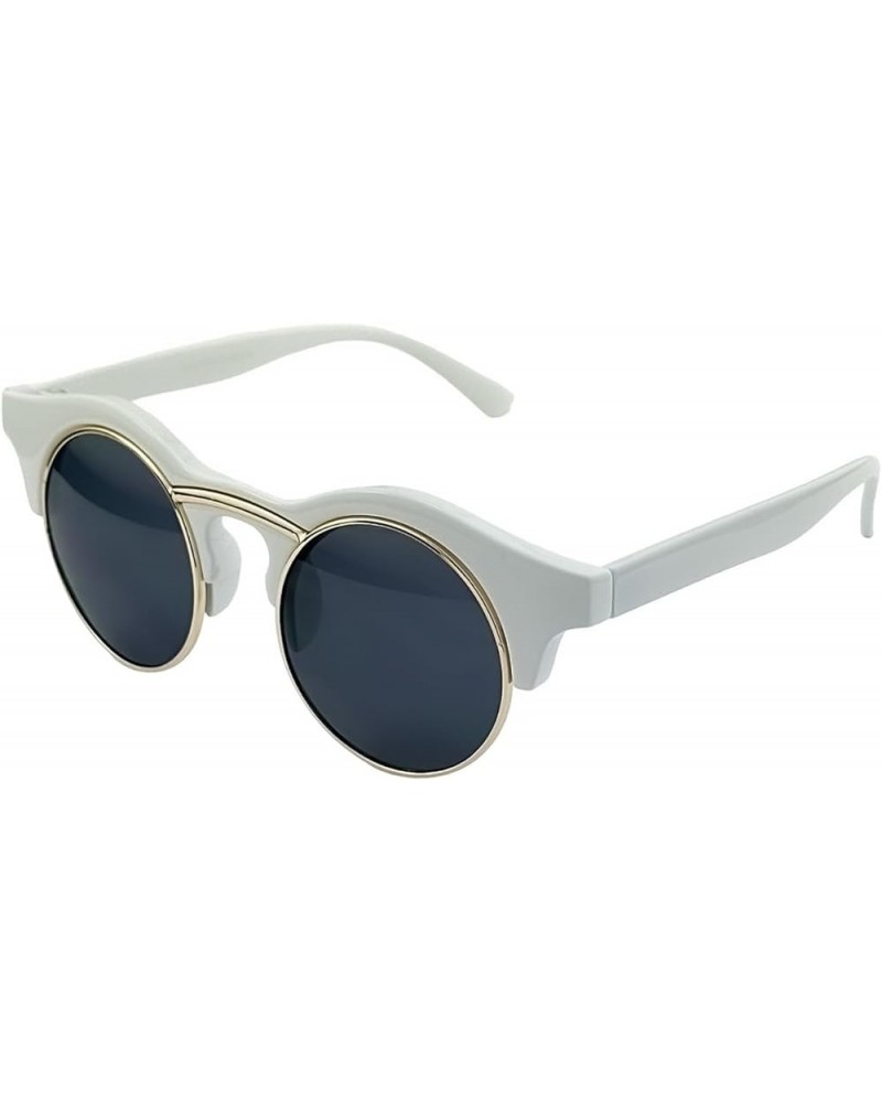 KISS® sunglasses - Superb mod. MAJESTIC - man woman ROUND vintage glamor THICK FRAME White $12.68 Round