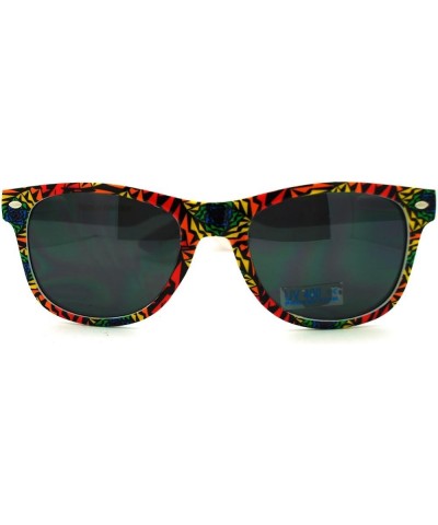 90's Pop Color Art Geometric Pattern Horned Sunglasse Red Orange $7.97 Wayfarer