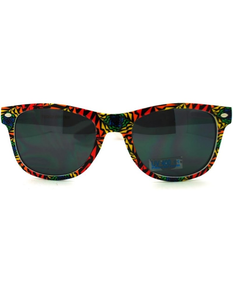 90's Pop Color Art Geometric Pattern Horned Sunglasse Red Orange $7.97 Wayfarer